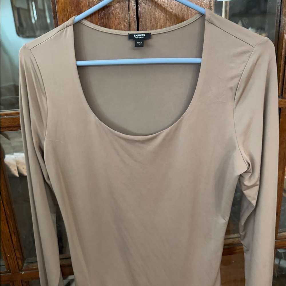 Express Women's Tan Body Contour Bodysuit